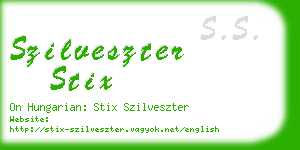 szilveszter stix business card